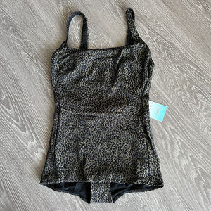 Andie X Demi Moore Marseilles One Piece Swimsuit Small Black Gold Glitter